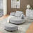 Crescent Sofa With Two Throw Pillows And One Lumbar Pillow, Comes With Extra Tray-190177533