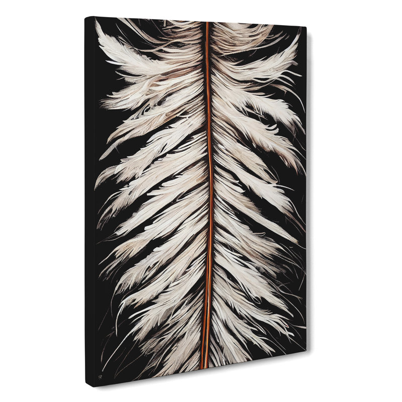 Winter Feather - Wrapped Canvas, 50cm H x 35cm W x 3cm D