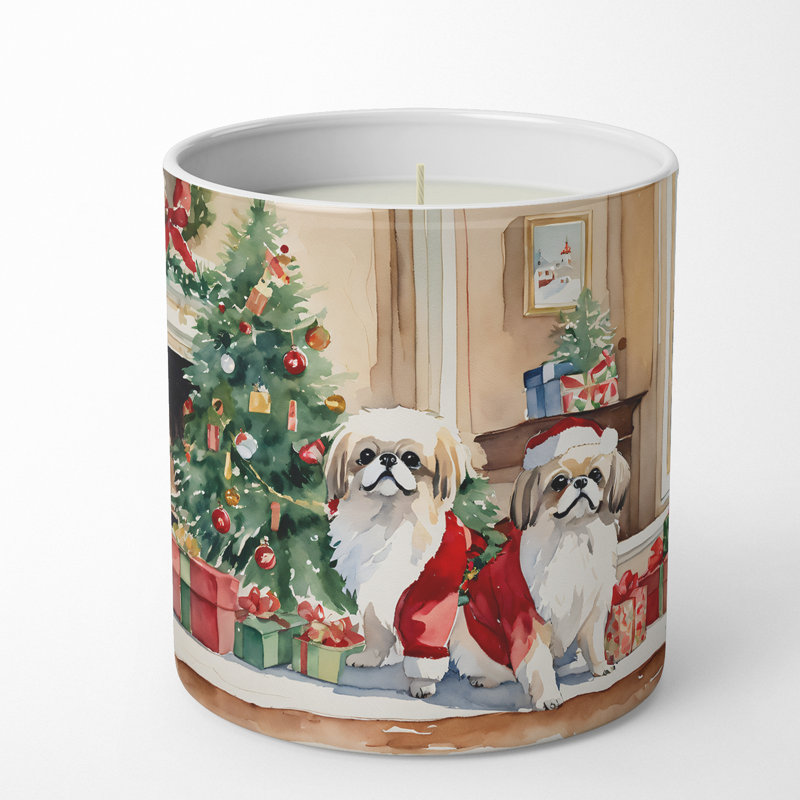 Bougie de Noël parfumée avec support en céramique