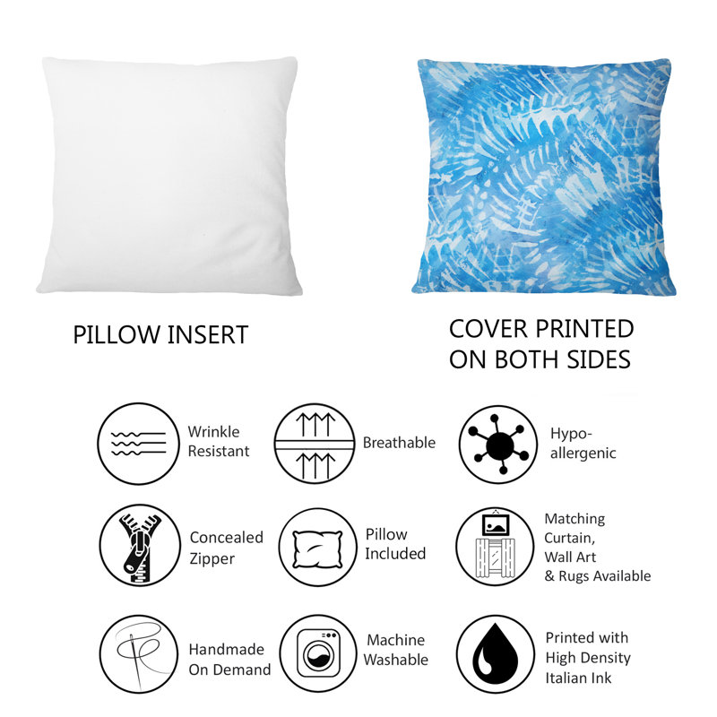 Coussin Blue Whirling Snowflakes