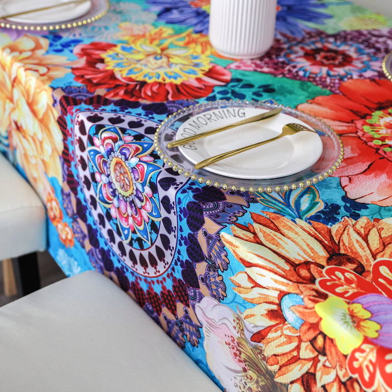 Dakota Fields Tablecloth, Original Design Hand Drawing Art Print Table Cloth, Washable Water Resistance Microfiber Decorative Water-proof Rectangle Table Cover Tape 8