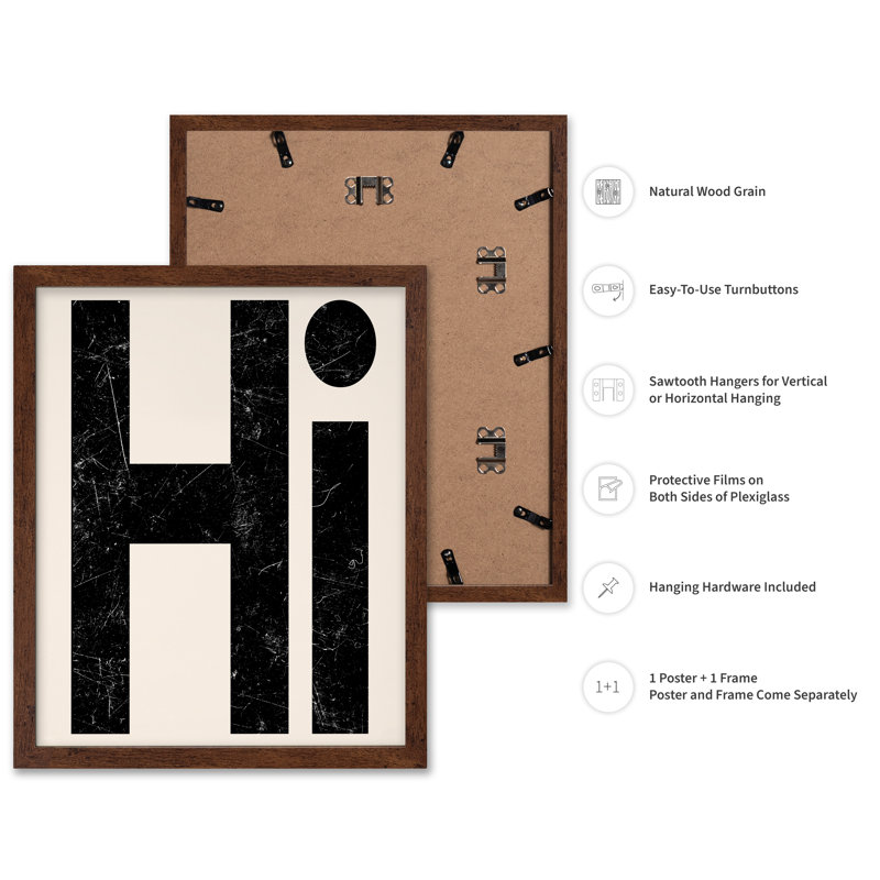 Hi No2, Poster, 16"H x 20"W, Brown Framed