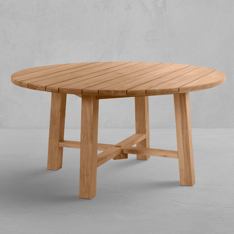 Paige Outdoor Dining Table, Natural Teak