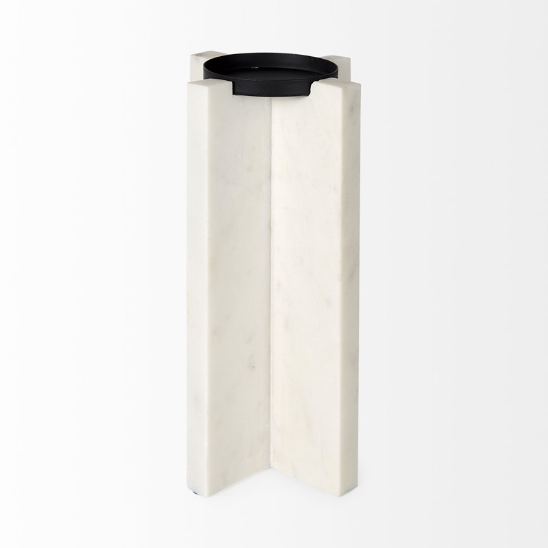 Ayante Marble Tabletop Pillar, 10.5'' H x 3.5'' W x 5.5'' D
