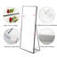 Miroir pleine grandeur 59 po x 16 po en métal noir avec support
