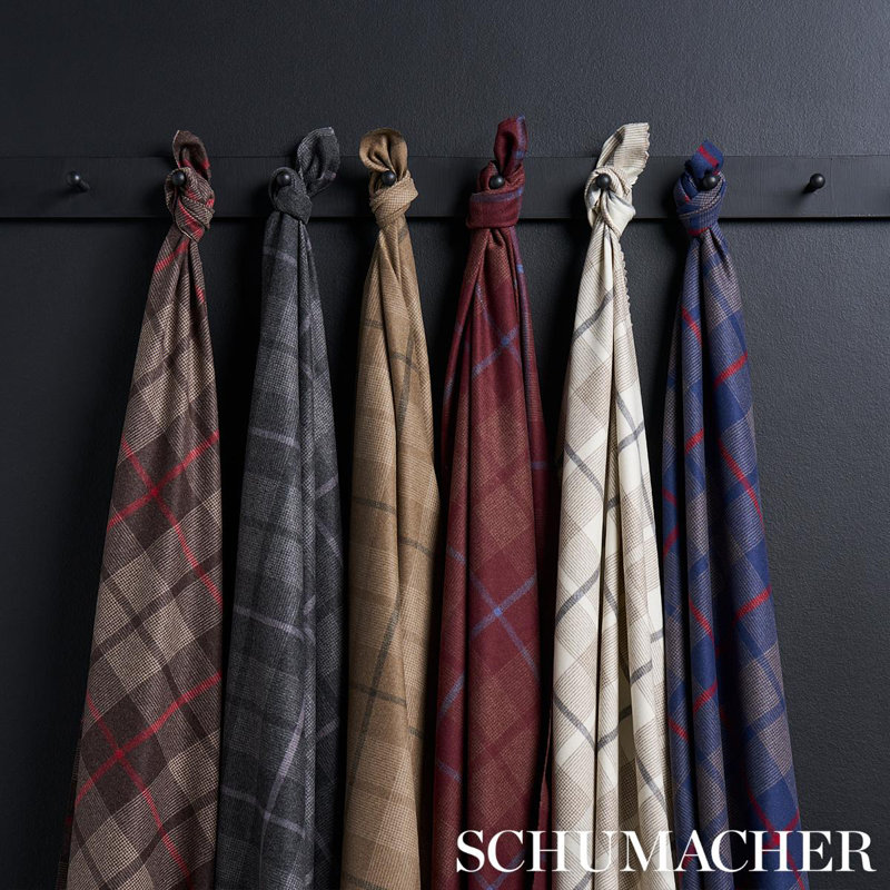 Montana Wool Plaid Fabric, Burgundy