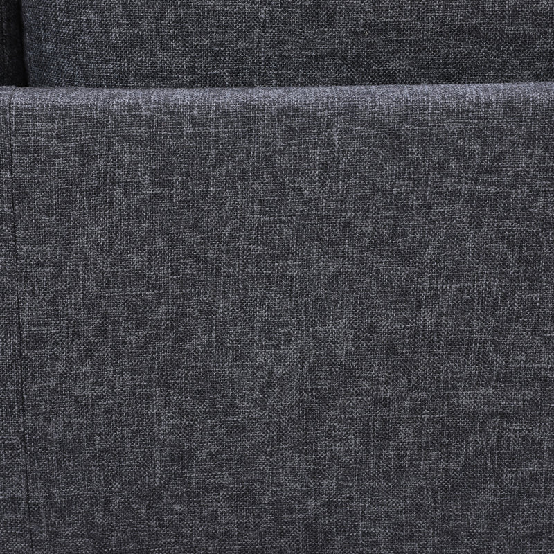 Shameeka Upholstered L-Shaped Sectional, Dark Gray Linen