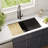 DeerValley 33" x 19" Rectangular Undermount Workstation Single Bowl Quartz Kitchen Sink with Accessories-117673509