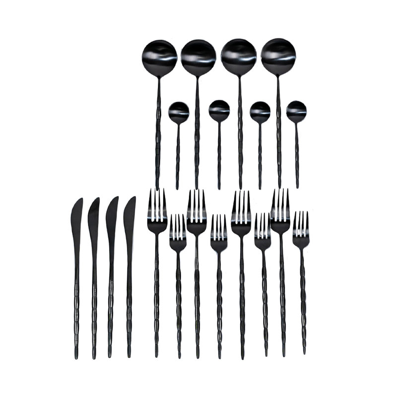 Ensemble de couverts en acier inoxydable Mercer41 Beatriz - Service pour 4, Noir mat