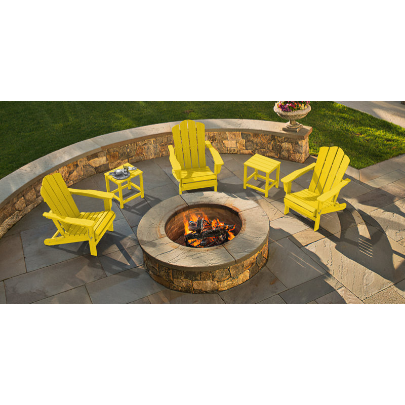 Wolak Foldable Outdoor Adirondack Chair, Yellow