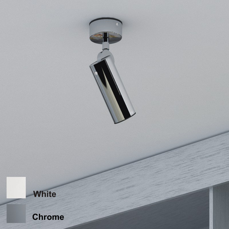 Tub-LED 1 Light Flush Mount, White, 6" H x 1.63" W x 1.63" D