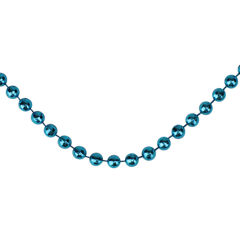 Guirlande de Noël perlée artificielle, Bleu, L 15 pi