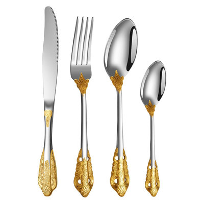 Stainless Steel Cutlery Set, 20-Piece Hotel & Restaurant Grade Silverware With Elegant Design For Home Dining