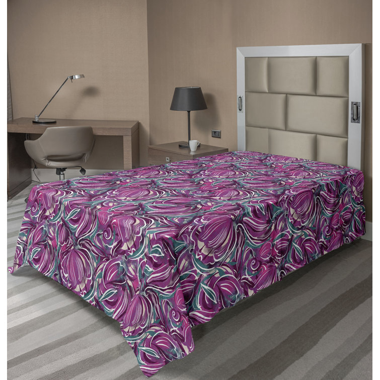 Ambesonne, drap plat floral pivoines, art botanique printanier