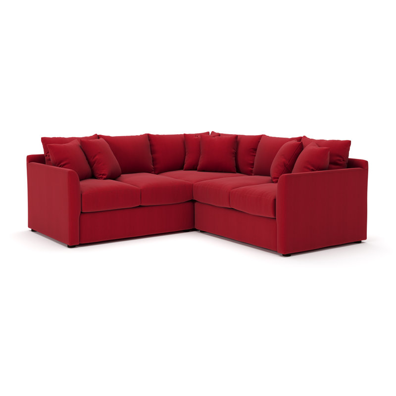 Cecelia Upholstered L-Sectional, Right Hand Facing, Bayou Flame Canvas