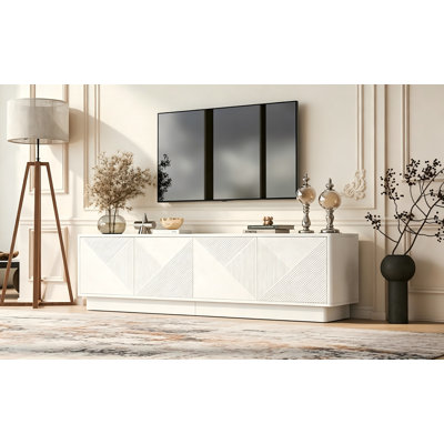 Light Luxury Four-Door Storage Cabinet With Wavy Design: Adjustable Shelves, Integrated LED Ambient Lighting—Stylish Aesthetics And Ample Storage Capacity.