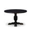 L'ensemble de table 5 pièces comprend une table ronde de style Mid-Century et 4 chaises en polyester texturé brun avec dossier haut, finition noire sablée.-1243851098-1251741394