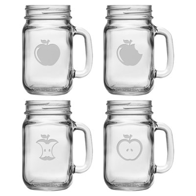 Ensemble 4 pièces de pots en verre 16 oz en verre mason