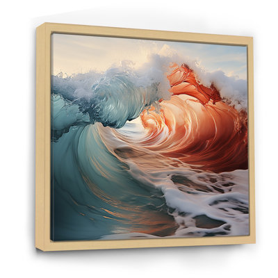 " Green Red Wave Colorful Wonder " Watercolor Print