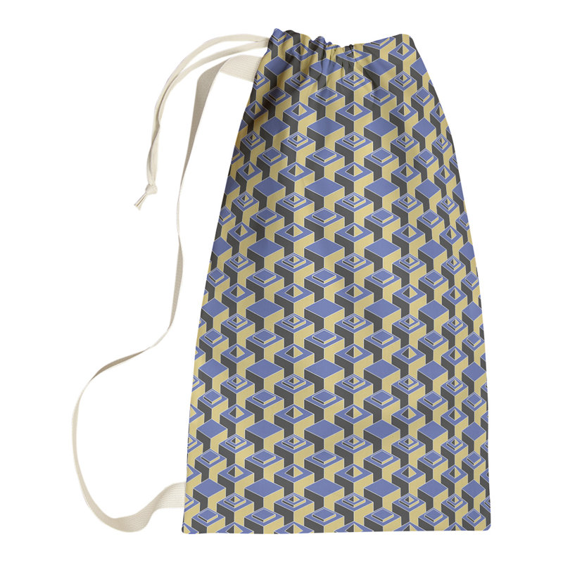 Sac à linge gratte-ciels, H 36 po x l 28 po x P 1,5 po, Bleu/jaune