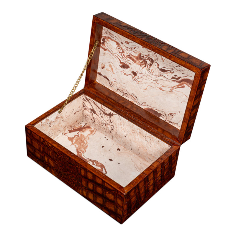 Boîte décorative Shagreen Candece, Brun