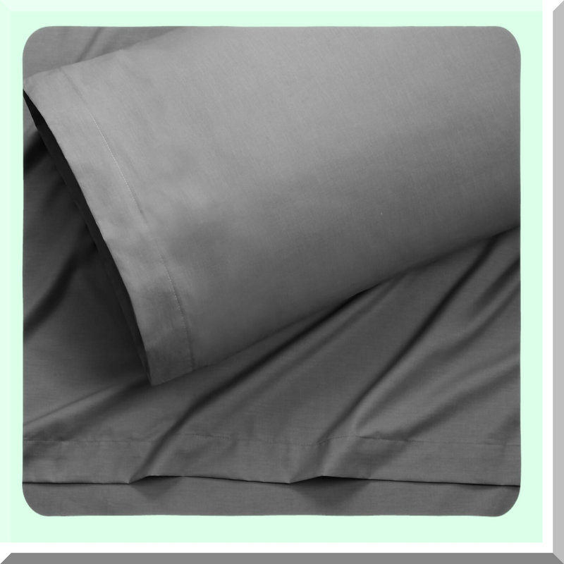 Luxury Soft Brushed Cotton Pillowcase Set - Wrinkle Resistant 225 Thread Count Cotton Rich Standard Size Pillowcase Pair for Bedroom and Guest Room - Easy Care Machine Washable - Solid Grey