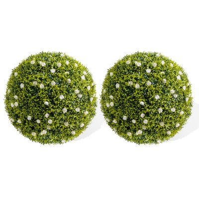 Set of 2/4 Artificial Topiary Flower Balls with Hanging Chains for Patio,Garden,Wedding and Home Decor