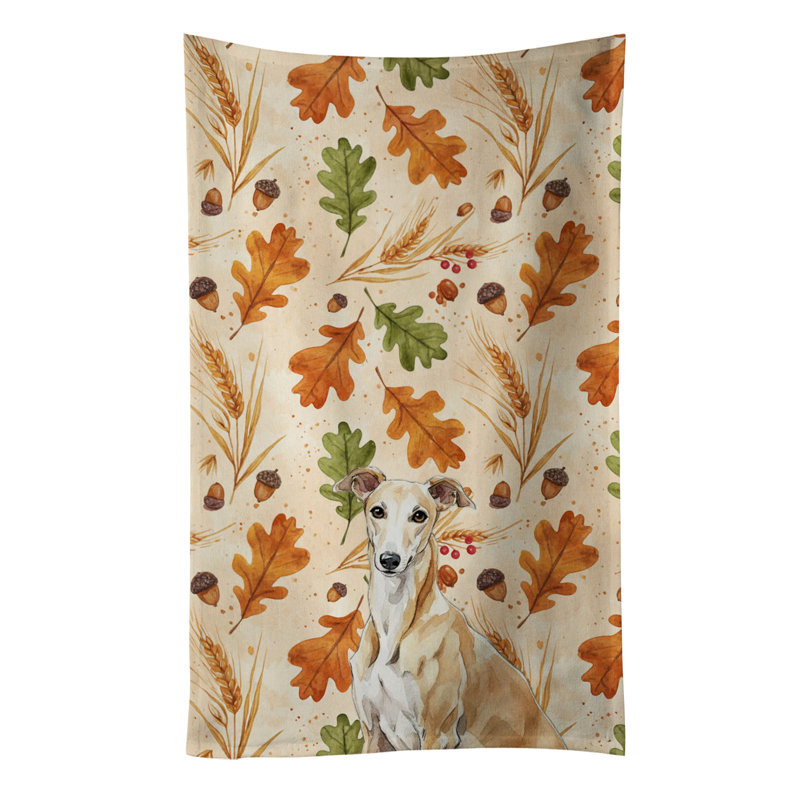 Fawn Greyhound Heirloom Fall Kitchen Towel, Fawn Greyhound