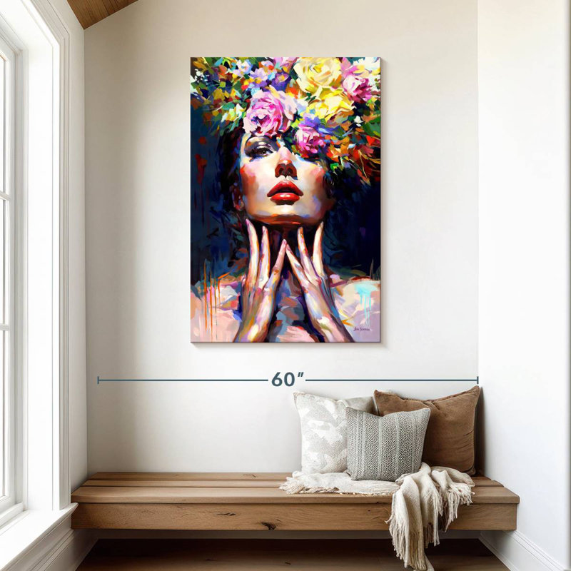 Mystère en fleurs, H 45 po x l 30 po