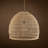 Alleyne 1-Light Large Airy Rattan Pendant Light With Natural Handmade Shade in Brass Finish Boho Ceiling Light Fixture Over Table
