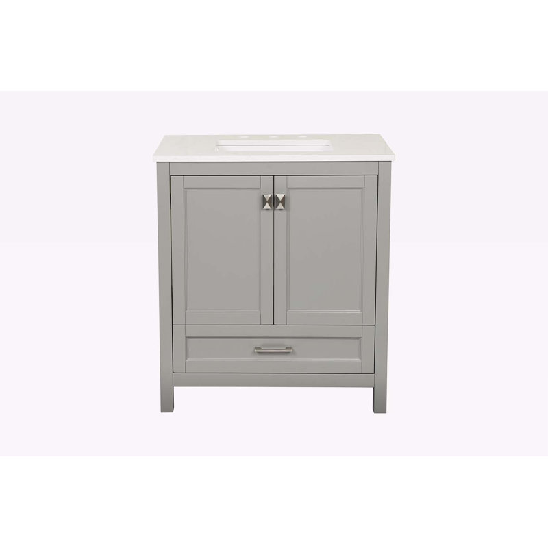 Meuble-lavabo 30 po avec lavabo, Gris