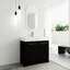 Armoire de salle de bain 36 po avec lavabo en résine et porte de fermeture sans tracas - meuble-lavabo autoportant en châtaignier noir et design 36 po
