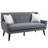 Jaqueze Upholstered Gray Linen Blend Button Tufted Square Arm Loveseat-45792343