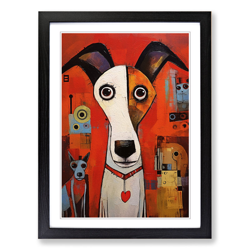 Jack Russell Dadaism - Framed Print, 64cm H x 46cm W x 2cm D, Black Framed