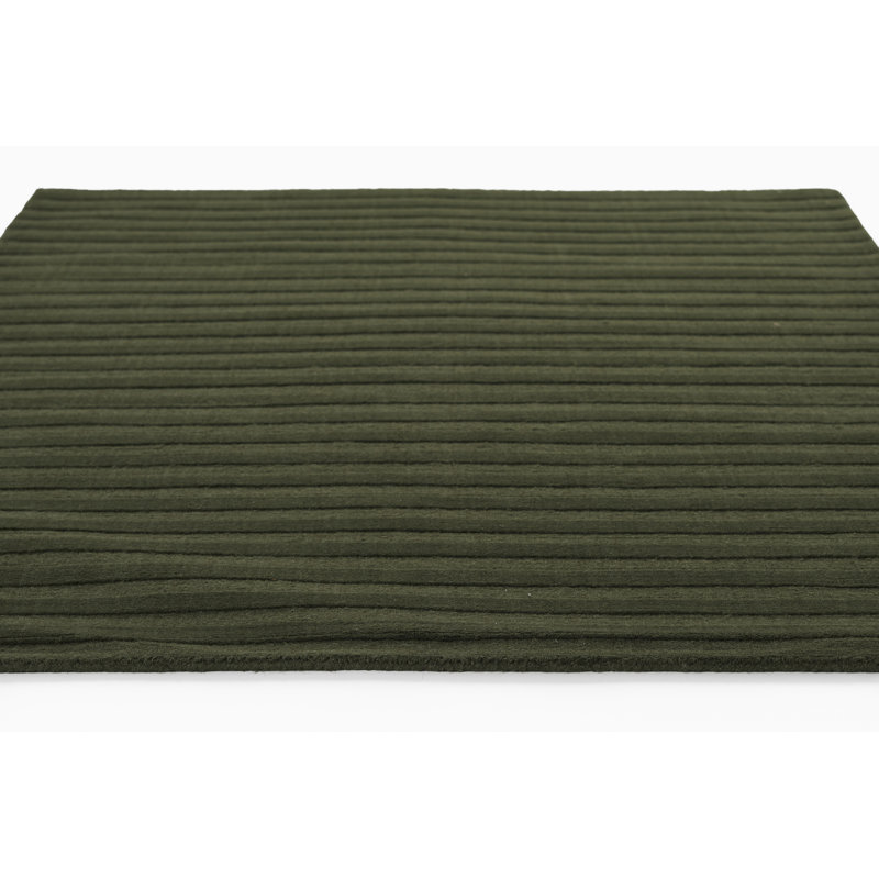 Tapis vert en laine tissé à la main Tayim 7 pi 10 po x 10 pi, 7 pi 10 po x 10 pi