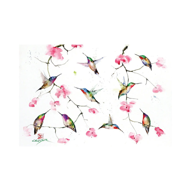 Hummingbird Meeting by Dean Crouser - Wrapped Canvas Gallery-Wrapped Canvas Giclée, 20.32 cm H x 30.48 cm W