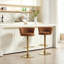 Ensemble de 2 tabourets de bar avec repose-pieds chromé et base pivotante à hauteur réglable en velours