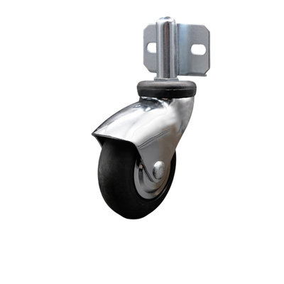 Neoprene Rubber Caster with Side Mount Bracket