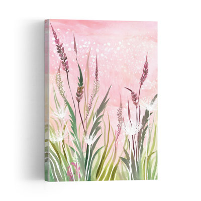 Soft Botanical Abstract Delicate Dreamy Landscape Nature Wall Art Print 1 Piece Wrapped Canvas Wall Art