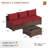 3-Person Armless Outdoor Seating Group With Coffee Table-176255382
