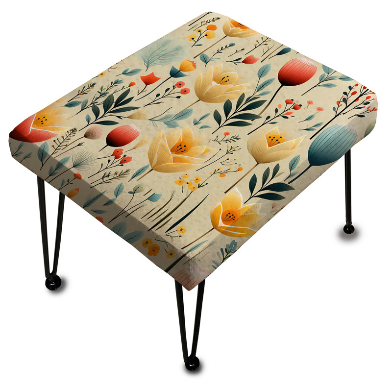 Simplicité en fleurs scandinaves - repose-pieds rectangulaire plantes