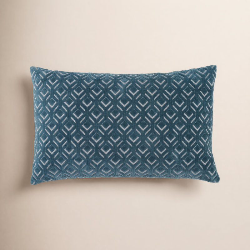 Ryans Embroidered Cotton Lumbar Throw Pillow, Dark Taupe Chevron, Pillow Cover Only - No Insert, Rectangle 13" H x 21" W