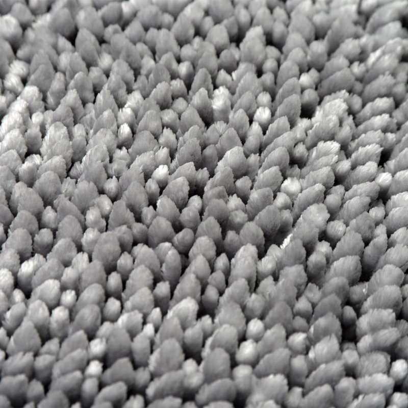 Margot Velvet Chenille Bobble Bath Mat, Grey