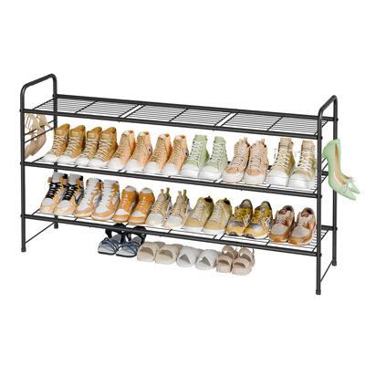 Étagère à chaussures à 3 niveaux de 112 cm de long, pour 20 paires de chaussures.