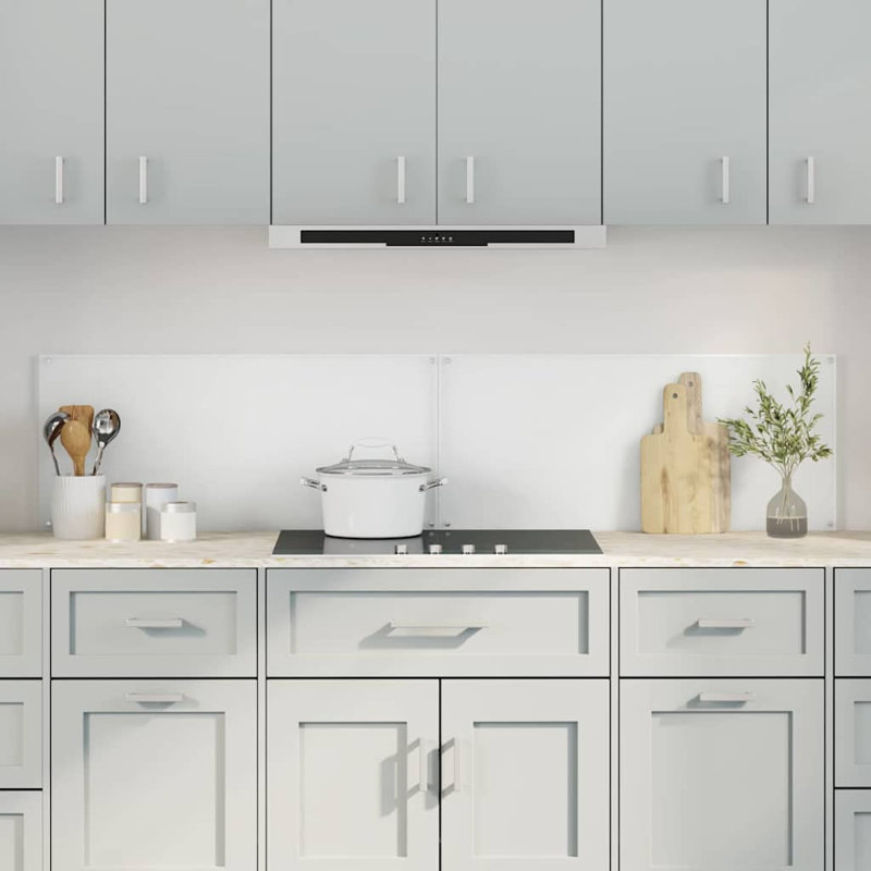 Vidaxl Kitchen Backsplash Wall Tile Panel Kitchen Back Wall Tempered Glass, 90cm H x 40cm W, Transparent