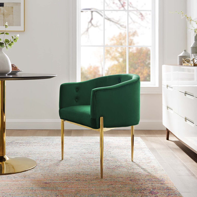 Savour Tufted Performance Velvet Accent Chair, Emerald Velvet
