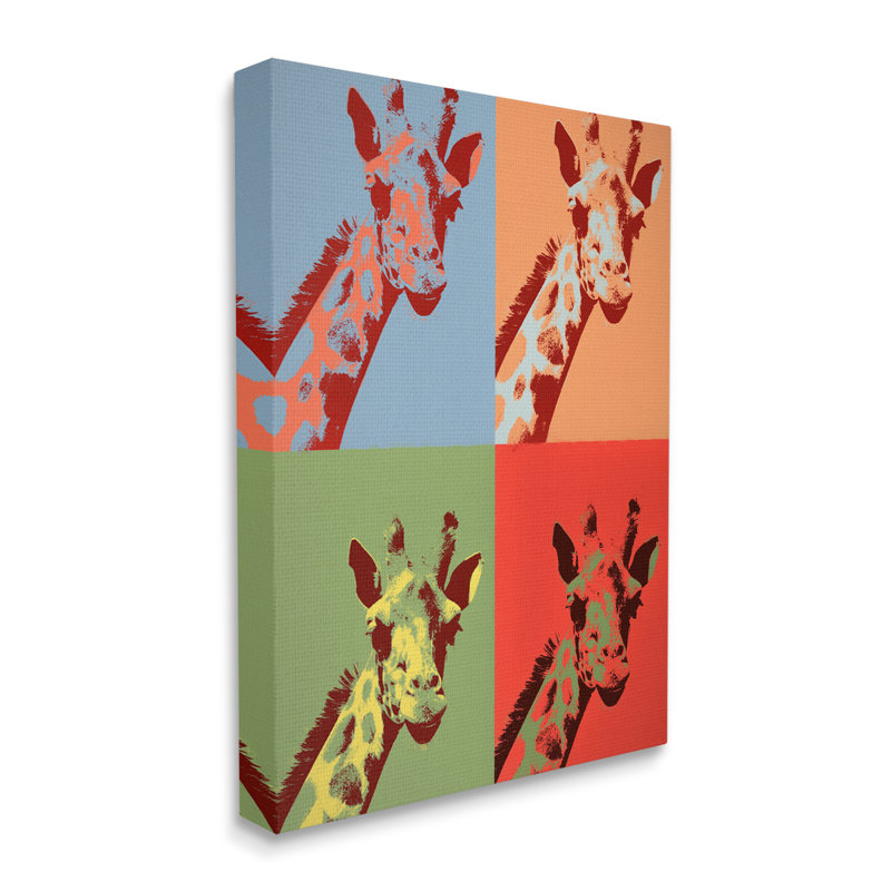 " Pop Style Giraffe Primaries Modern Contemporary Animal " by Daniel Sproul, 16" W x 20" H, Wrapped Canvas