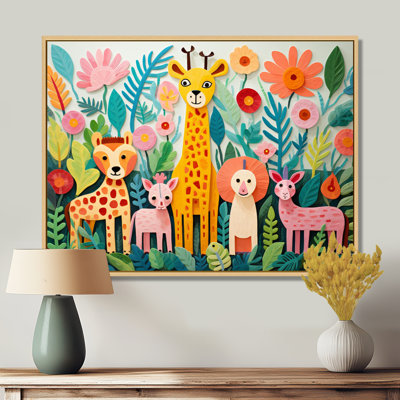 Colorful cute Animal Nursery I - Animal Nursery Framed Wall Art