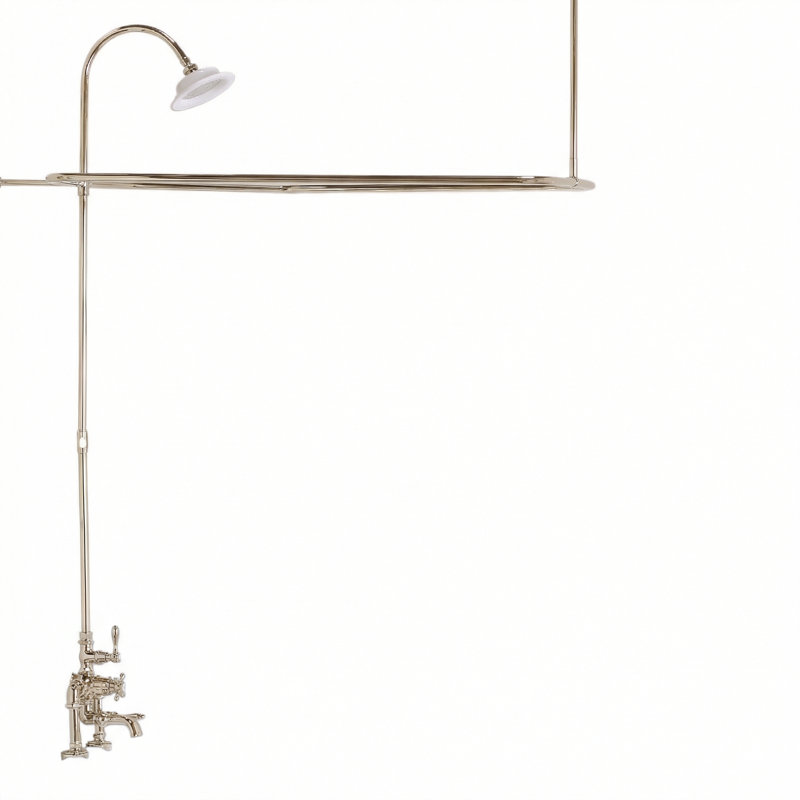 Strom Living Thermostatic Enclosure Tub Shower Set with 65" Riser and Shower Head, Polished Nickel