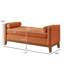 Grand repose-pieds rembourré en tissu Boucle avec coussins, banc de fenêtre rembourré confortable pour le salon, banc de vestibule orange-1241967262